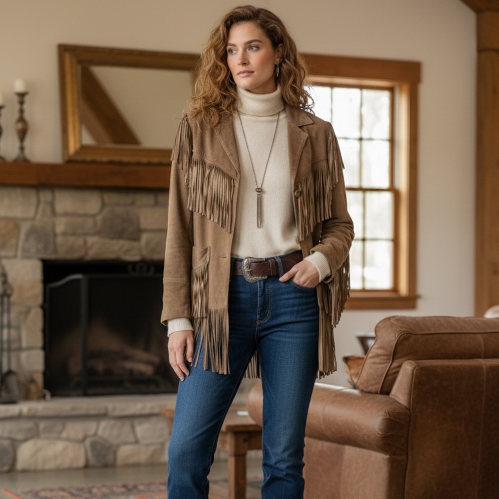ROLLIN ON BY DERRIÈRE LADIES Vintage Suede Fringe Jacket